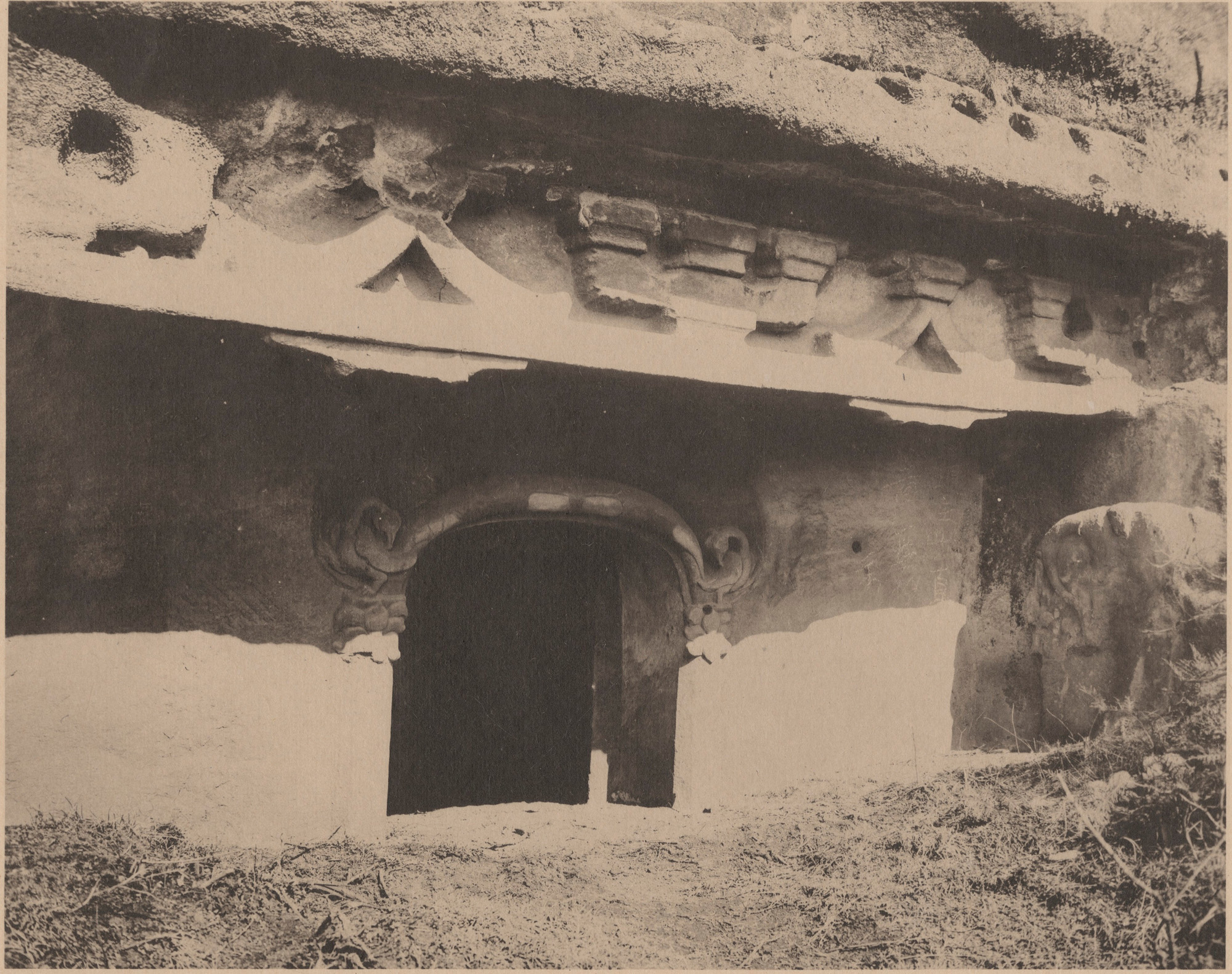 Tianlongshan historical photo Cave 1 exterior