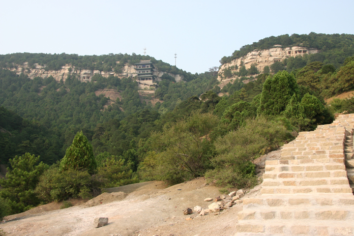 Tianlongshan exterior entire complex from entrance road 2